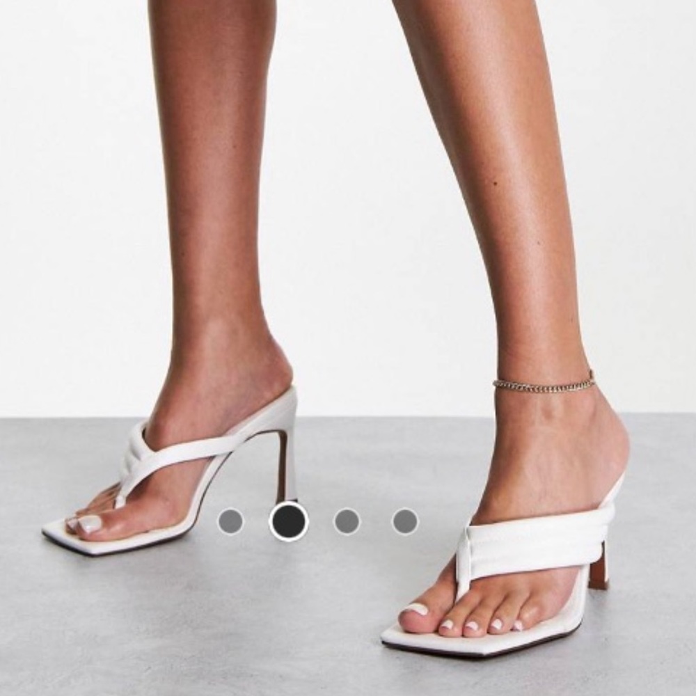 Asos white square toe heels sandals never worn